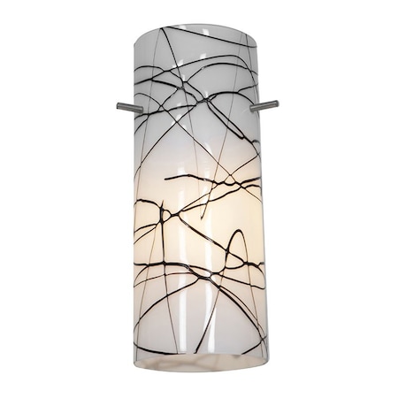 Access Lighting Cylinder, Pendant Glass Shade, Black and White Glass 23130-BLWH